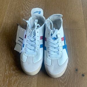 Onitsuka Tiger - White with Blue and Red Stripes